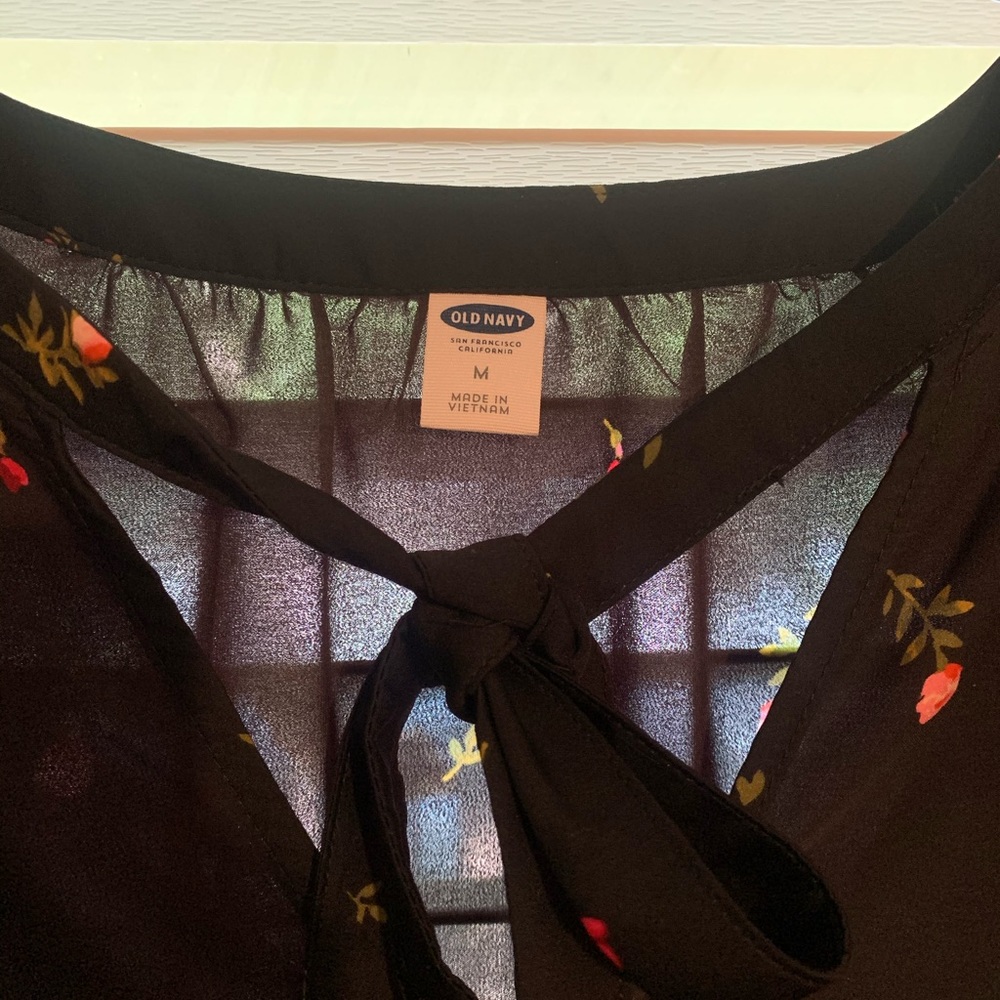 OLD NAVY Size Medium Dress Floral Bell Sleeve - Picture 2 of 4